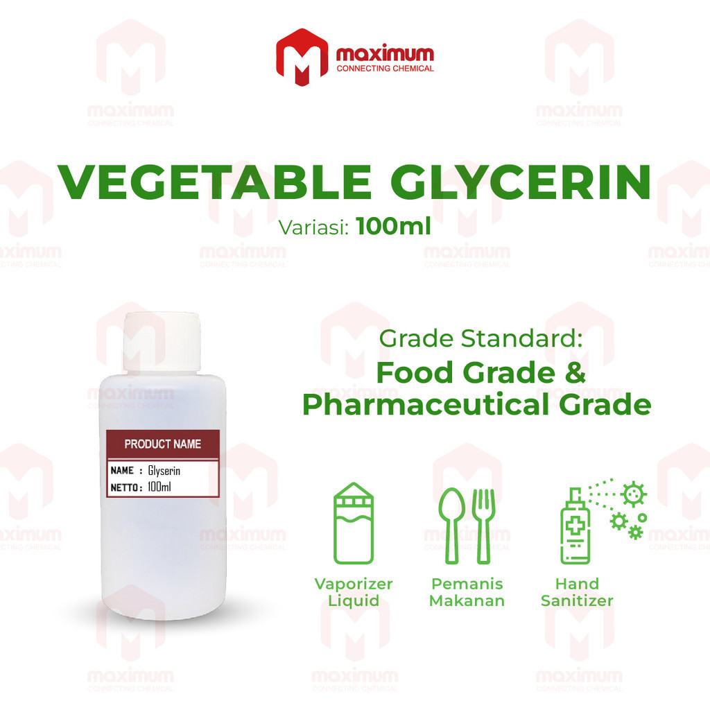 Gliserin Nabati / VG / Vegetable Glycerine Pharmateutical Grade 100 mL