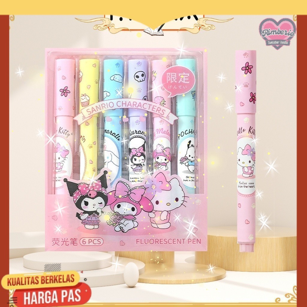 

MOKA STABILO 1 SET ISI 6 WARNA PASTEL KARAKTER KARTUN SANRIO LUCU / STABILO 1 SET SANRIO MKP133