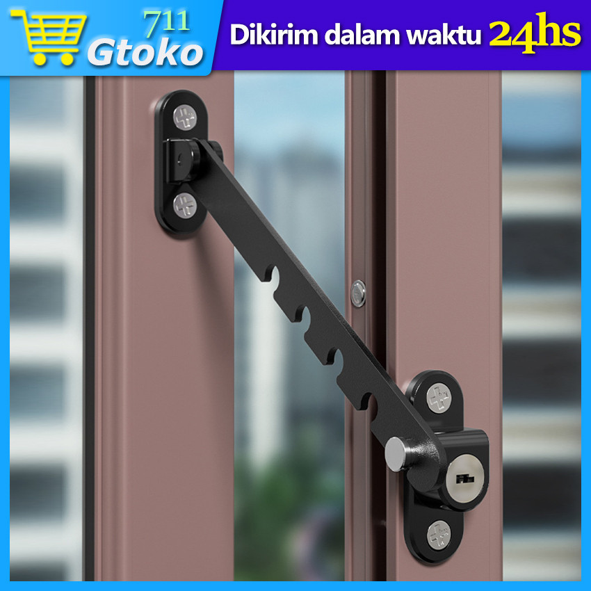 Penahan Jendela Lamskar Ramskar Hak Angin Jendela Stainless Tebal Kunci Pengaman Jendela Safety Lock