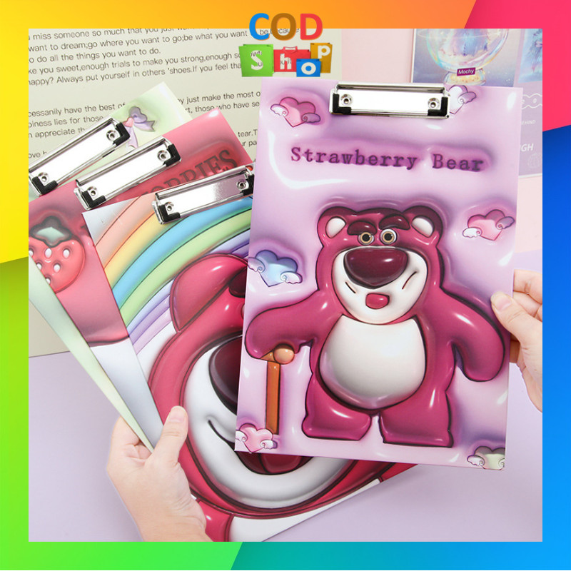 

- 6302 Clipboard Karakter Lucu 3D / Papan Dada Motif Karakter Zx