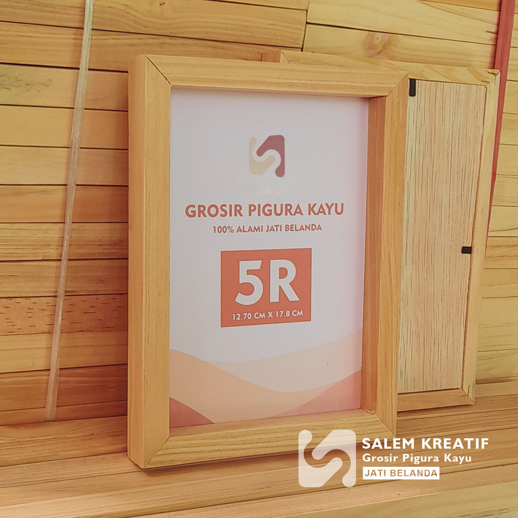 Pigura Kayu Jati Belanda 5R (127 x 178 MM)
