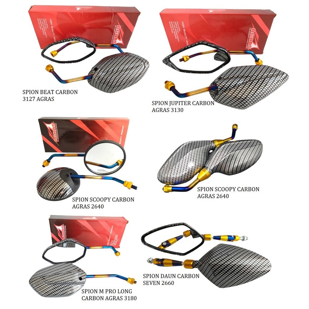 CARBON SERIES - Kaca Spion Sepeda Motor Honda Yamaha carbon Jupiter X1 125 Z Tha Beat Vario Click Le