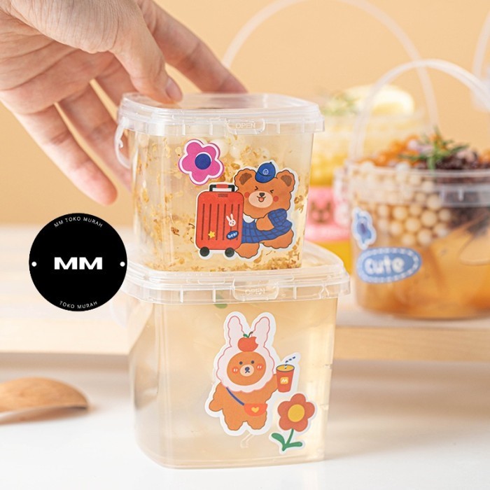 10pcs 500ml PREMIUM ember dessert toples minuman jar gelato box desert - kotak 500ml