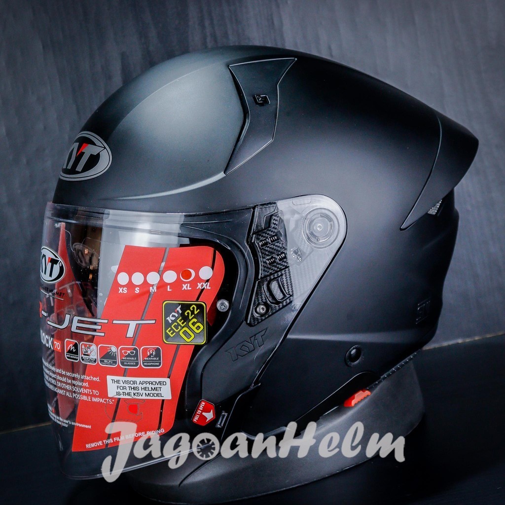 KYT HELM TTR JET SOLID | MATT BLACK | TTR-JET DOUBLE VISOR
