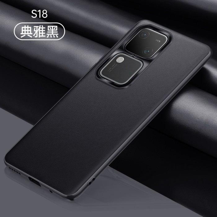 Case Vivo V30 V30 PRO 2024 Vegan Leather Premium Camera Protection  - Hitam, vivo v30