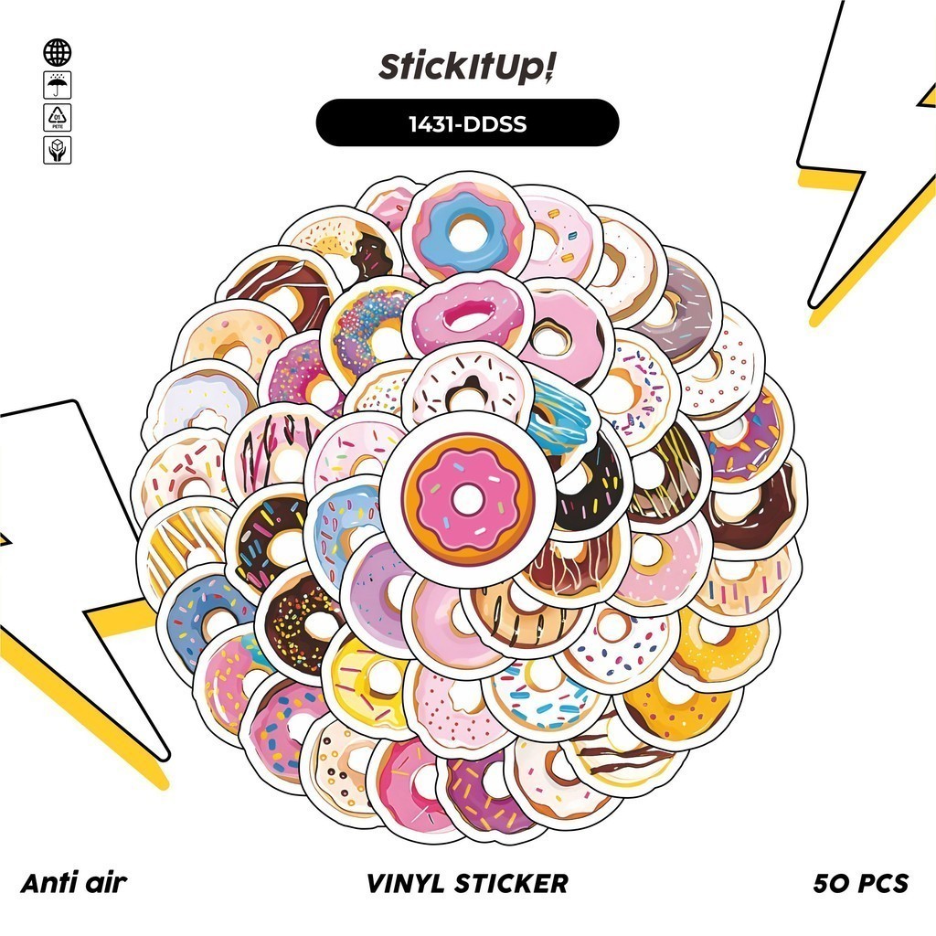 

COD✨ 100 Pcs Stiker Delicious Doughnut Lucu Anti Air Untuk Dekorasi Notebook Sepeda Skateboard Handphone DIY
