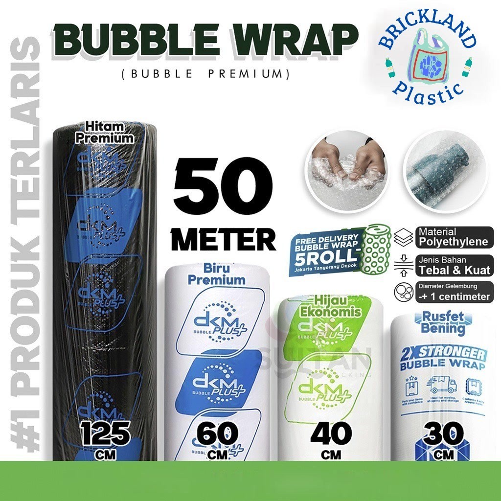 

50 meter Roll Plastik Bubble Wrap RUSFET DKM Plus / BUBBLE WRAP EKONOMIS MURAH PREMIUM