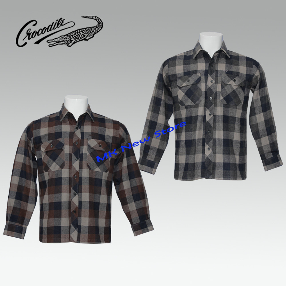 Kemeja Pria Lengan Panjang Flanel Crocodile 818-986