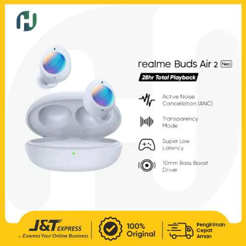 Realme Buds Air 2 Neo Bluetooth Earphone inear Original IPX5 Water Resistat 28h