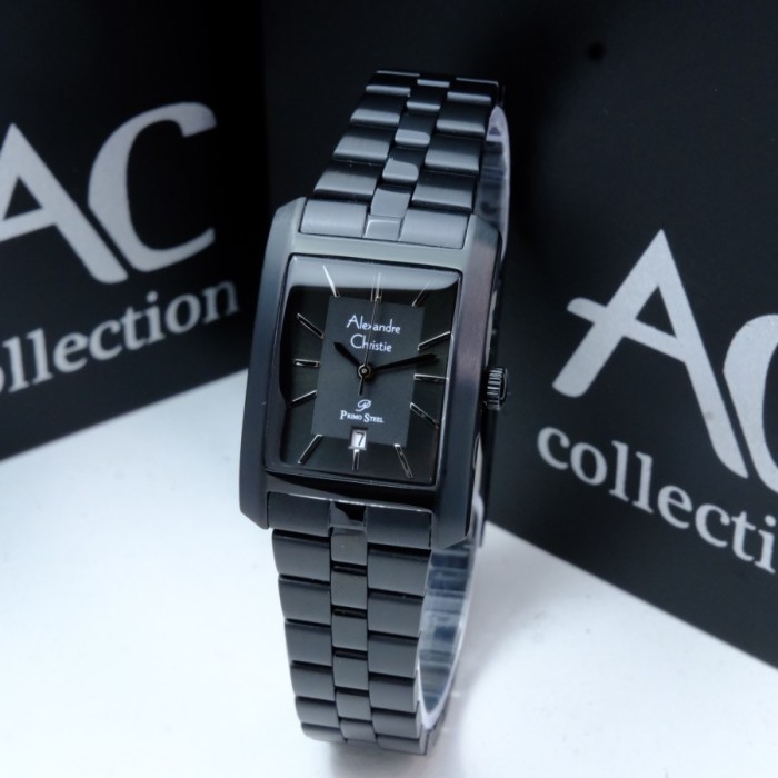 JAM TANGAN WANITA ORIGINAL ALEXANDRE CHRISTIE AC-1019 RANTAI ( FULL BLACK )