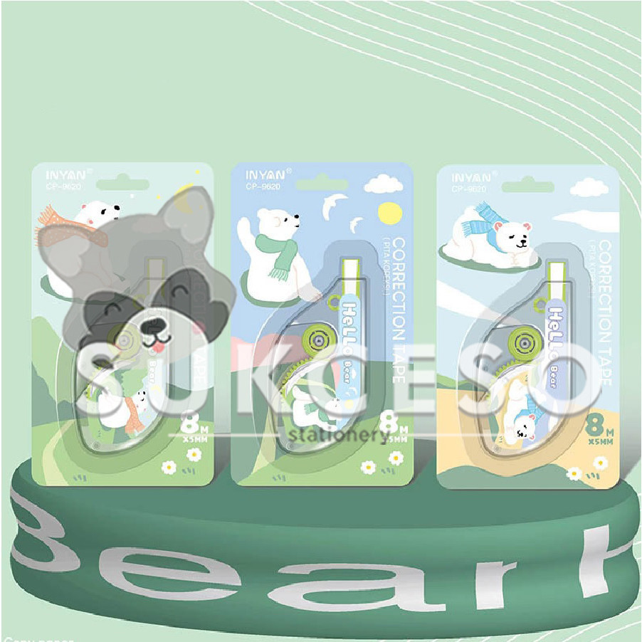 

Inyan Pita Koreksi Hello Bear CP-9620 Correction Tape Transparant Tip-Ex Kertas Murah