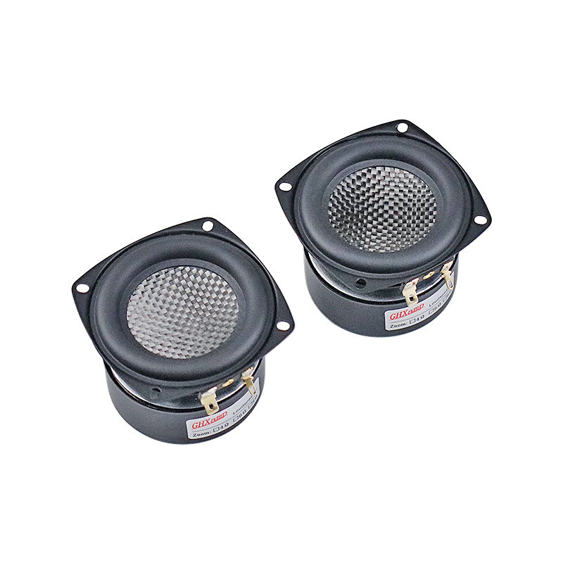 Carbon Fiber Cone 3 inch 78mm Subwoofer HIFI Speaker Unit Square 20Core Rubber Side 4ohm 25W 78HZ Wa
