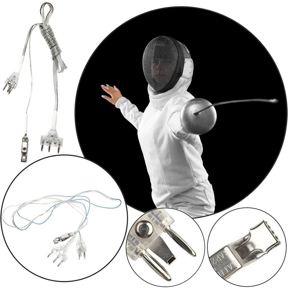 Fencing Body Cord Fencing Mask Connector Cord Protective Fencing Epee Cord Two-Pin/Three-Pin Plug Fe