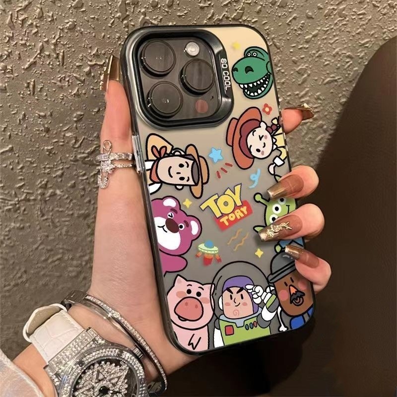 Berlaku untuk iPhone 15 Promax casing ponsel Apple 14 Plus Beruang Stroberi Lucu Casing Lembut Alien