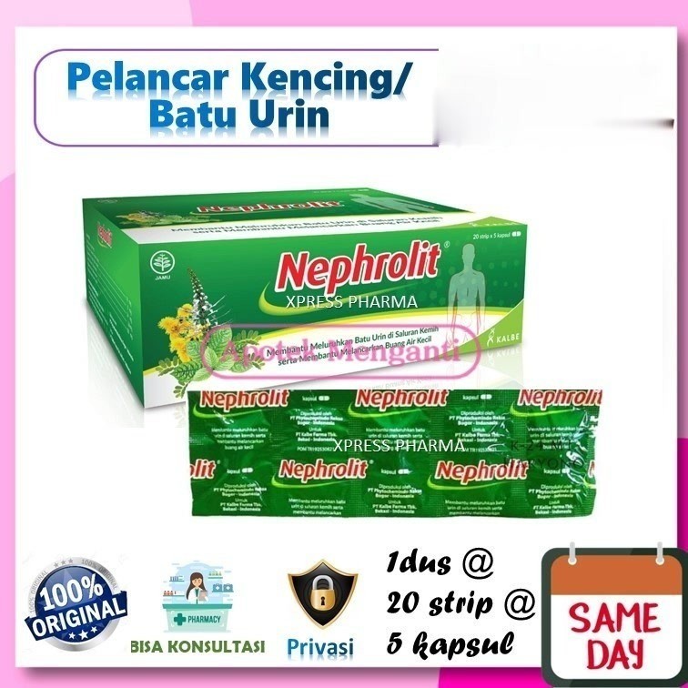 5 Kapsul Nephrolit Pelancar Kencing Batu Urin Strip Nefrolit Neprolit Nephrolite Nefrolite TERLARIS