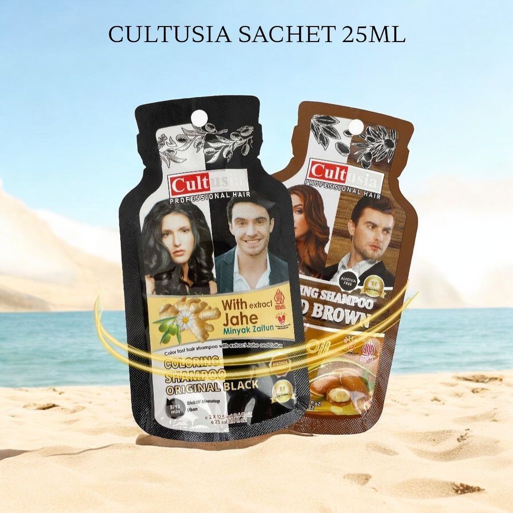  Shampoo Uban Cultusia Sachet 25ml / Shampoo Penghilang Uban 25ml