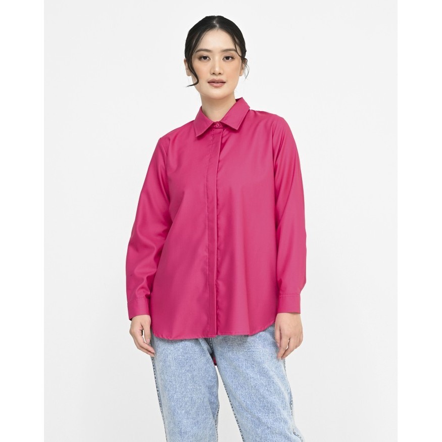 promo ✨ -Geulis.id DAILY SHIRT PINK SERIES (4 rna) Top - SALMON, S