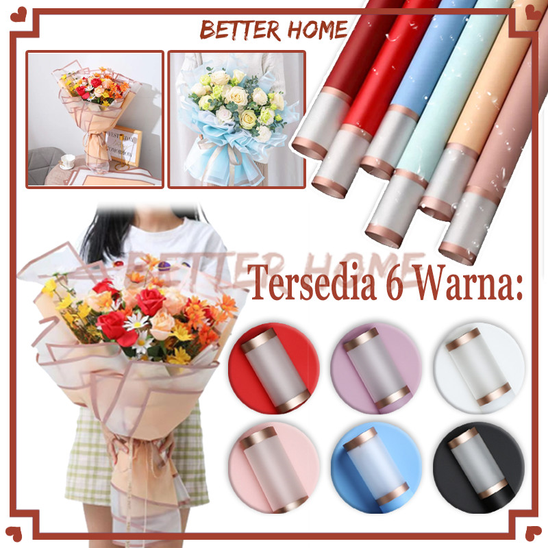 

Kertas Buket Double Frame Gold/Cellophane Double List Flower/ Kertas Cellophane Buket/Gold Line Wrapping Paper Flower