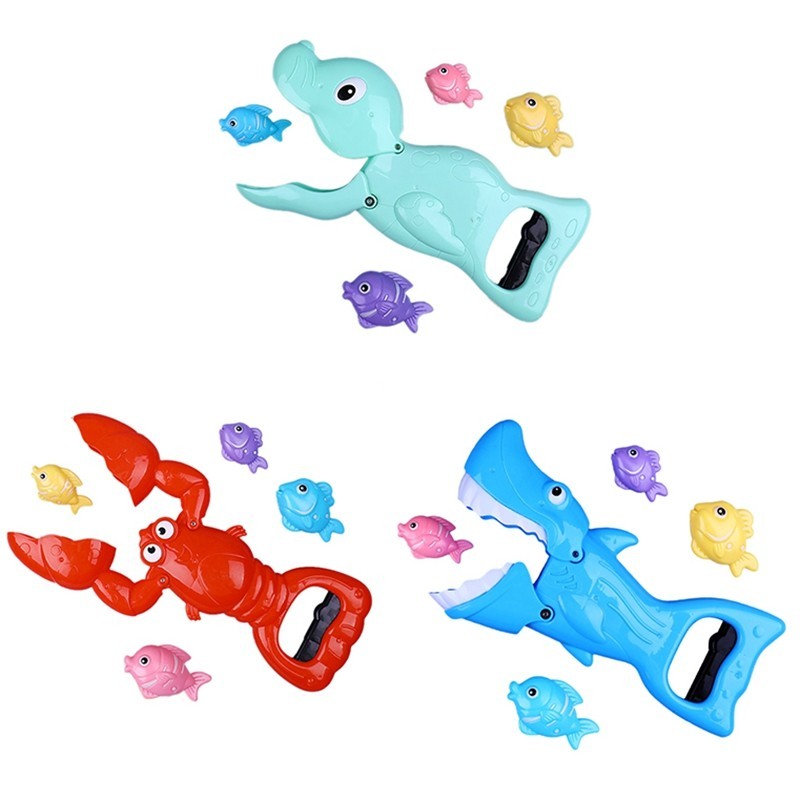 Colorful Cute Toy Claw Catcher Baby Bath Toy Fish Children Play Water Game Shower Toy Set