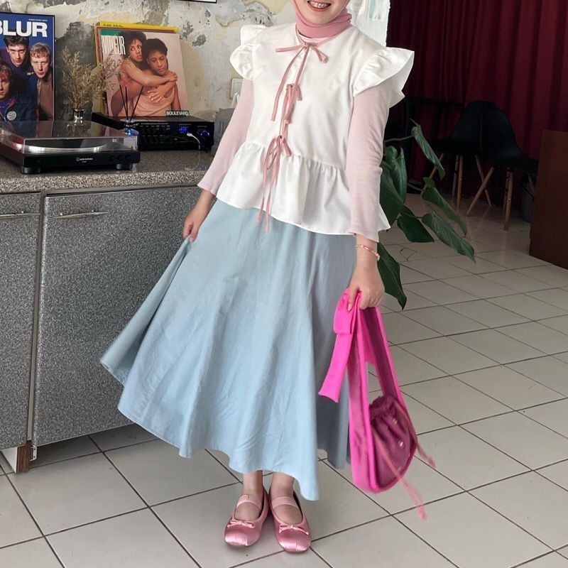 RKPERWIRA - ZEC ROMPI VEST RIBBON TALI PITA WANITA MOLA / Chowon Vest Pita Blouse / Blouse Vest Pita