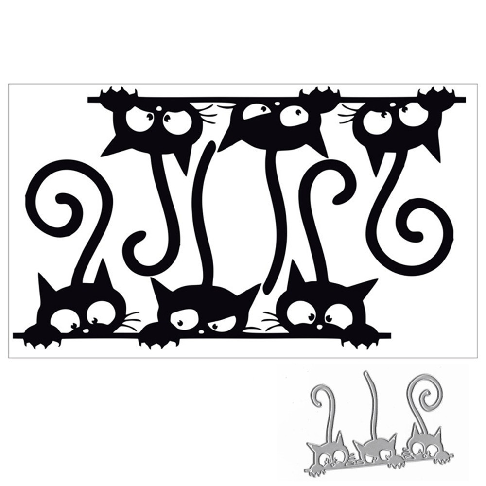 

Three Cats Metal Cut Dies Stencils for Scrapbooking Stamp/Photo Album Decorative Embossing DIY Paper Cards