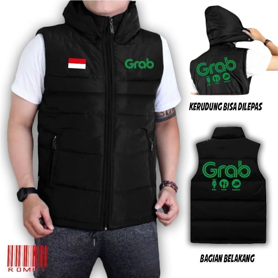 JAKET ROMPI PARASUT DRIVER GRAB TERBARU / JAKET ROMPI KEMBUNG SABLON SATUAN