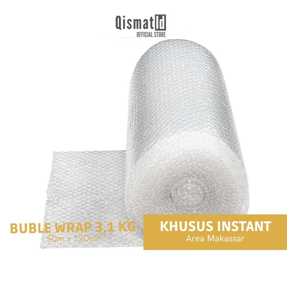 

[3,1 kg] Bubble Wrap 50 meter x 125 cm Tebal dan Berat 3,1 kg Termurah Full Bubble Non Core Tanpa Core 3 kg Buble Packing Pack Pengganti Dos By QISMAT ID