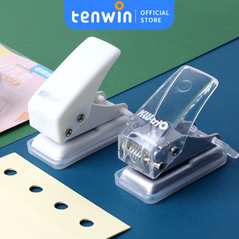 

6mmMini Pembolong Kertas 1 Lubang Untuk A4 A5 A6 A7 B5 Puncher Handheld Logam Lubang Bulat-tenwin offical