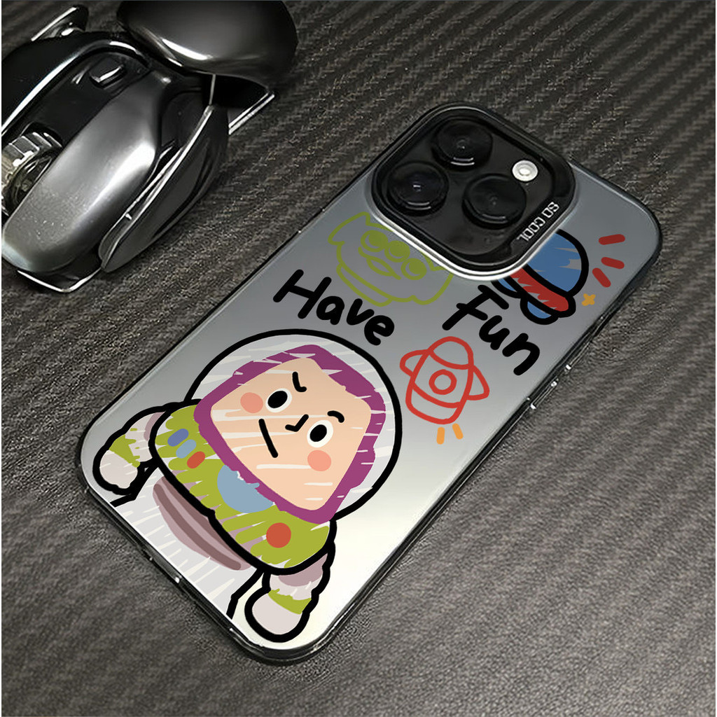 Garis Doodle Buzz Lightyear Lucu Case hp iPhone 11 PRO MAX XS XR 12 13 14 15 PLUS