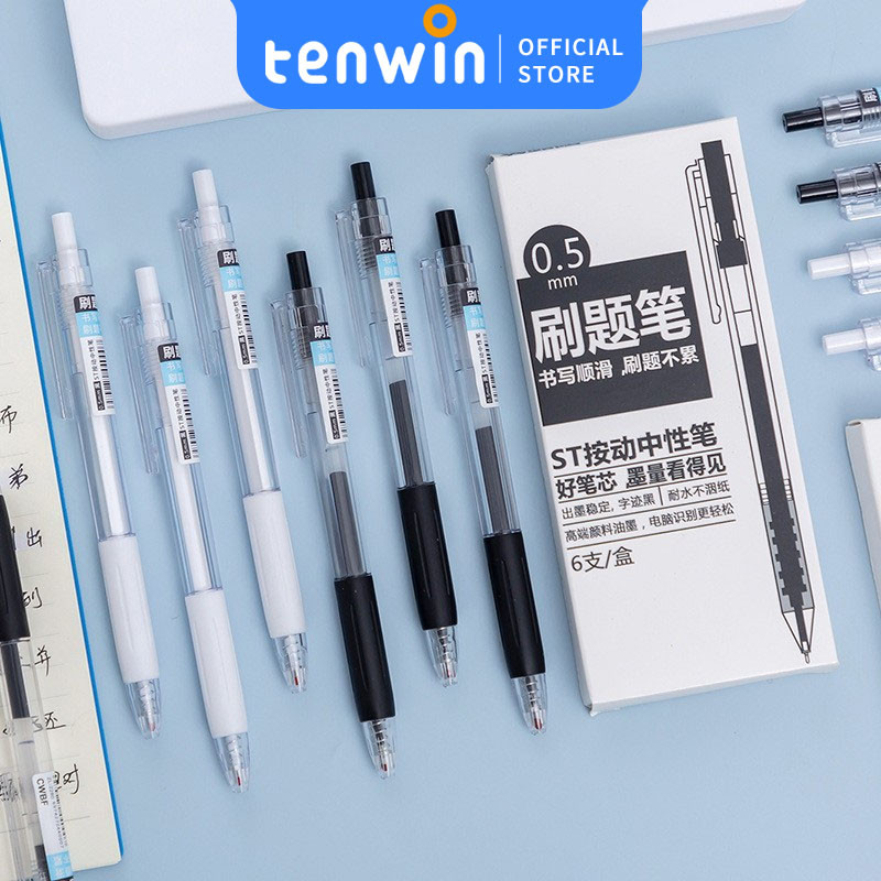 

Black Gel Pen 0.5mm Pen Pulpen Gel Retractable Tinta Hitam 0.5mm-tenwin offical