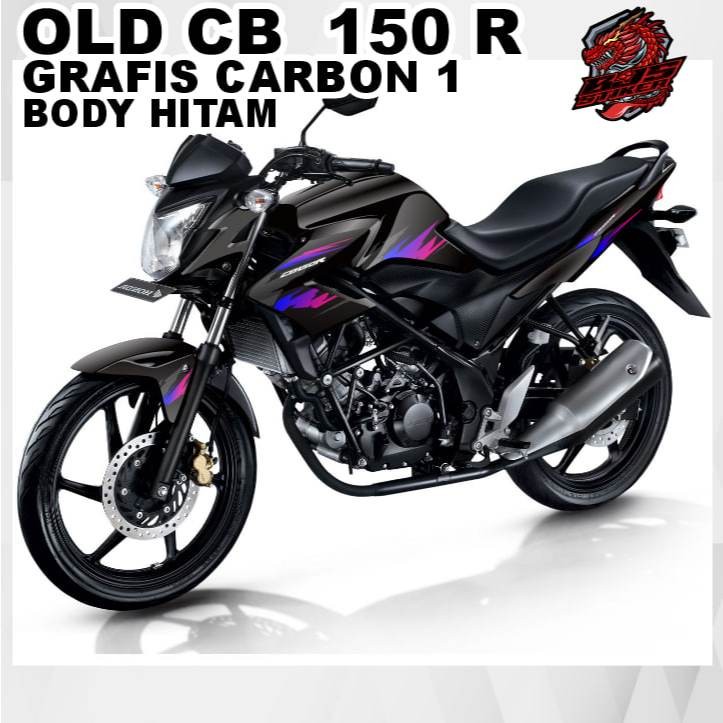 stiker striping list variasi Old CB 150 r v2 CB150r Lama carbon 1 body gelap ( hitam )