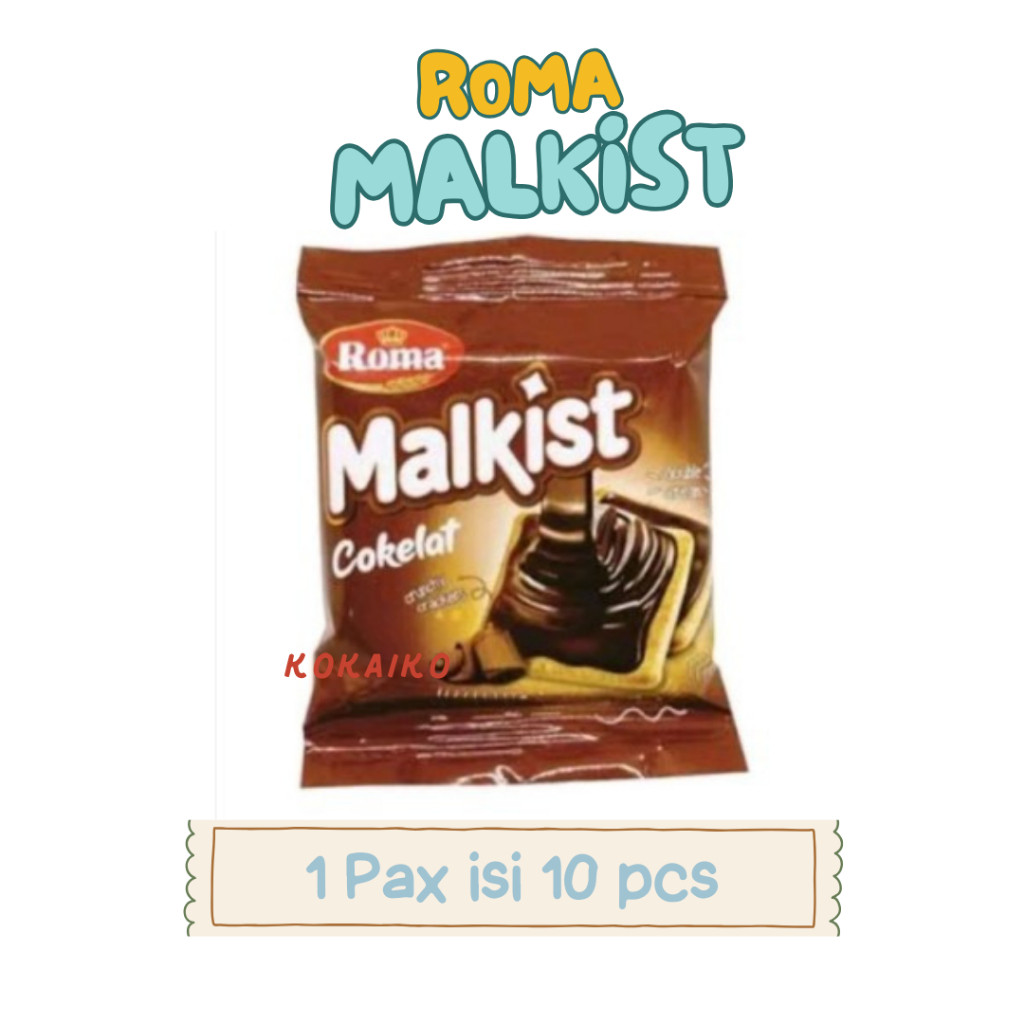 

Roma Malkist Coklat 1 Renceng isi 10 pcs