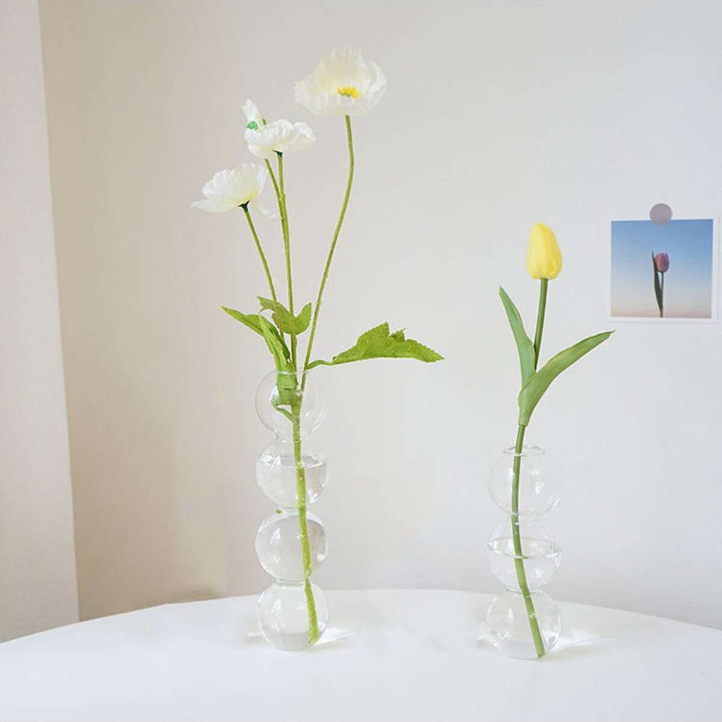 3pcs Transparent Bubble Glass Vase Crystal Ball Flower Vases Hydroponic Ball Art Flower Ware Tableto