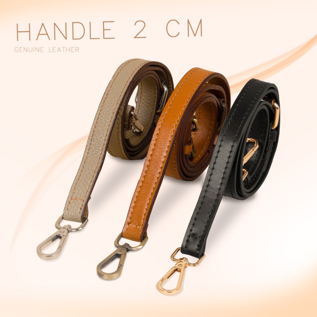 Handle Pengait SILVER Tali Tas Selempang Kulit Asli Lebar 2 cm
