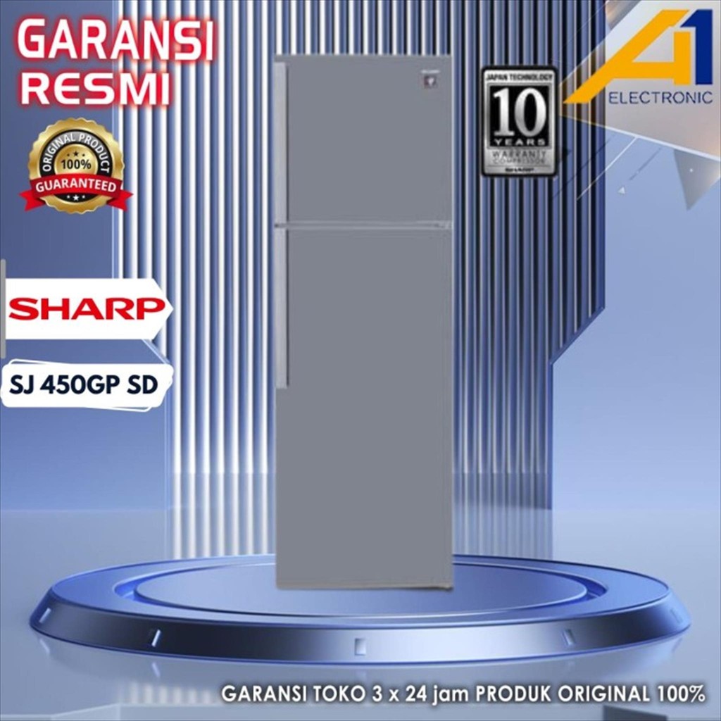 SHARP Kulkas SJ IG470M SL J-Tech Inverter 2 Pintu 397 L