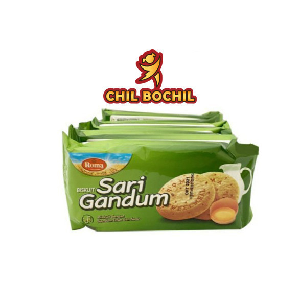 

ROMA SARI GANDUM RENCENG ISI ( 10 SACHET X 39 GRAM ) - BISKUIT SARI GANDUM RENCENG - CHIL BOCHIL