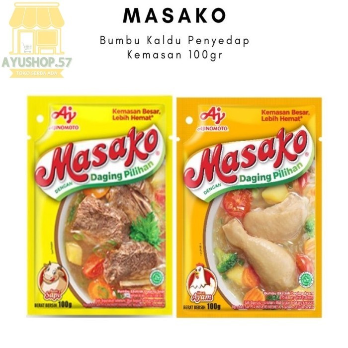 

Masako Bumbu Kaldu Penyedap [100gr] - AYUSHOP57