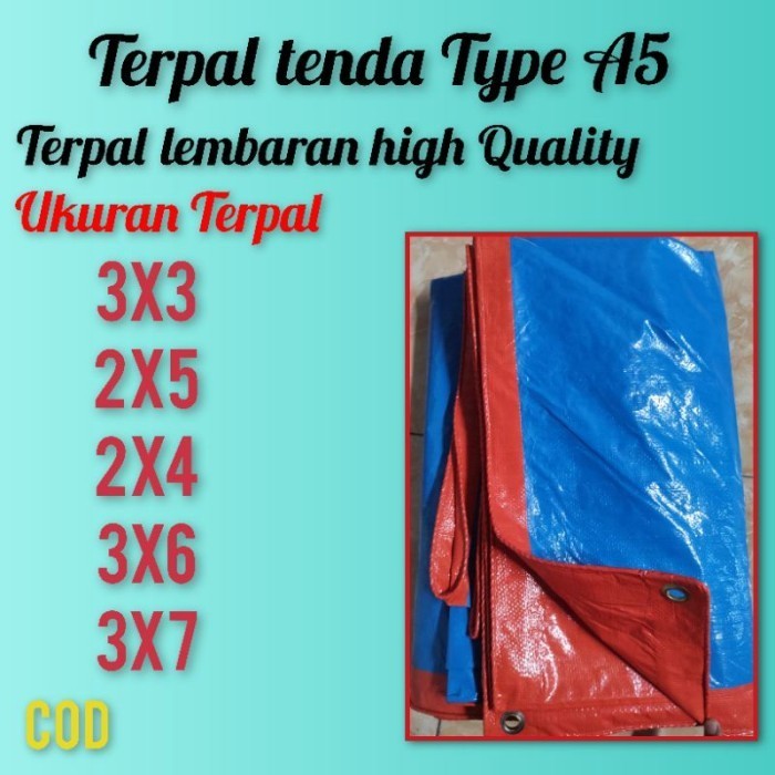 Terpal Lembaran Ukuran 3x3,2x5,2x4 A5 TERPAL TENDA TERPAL LEMBARAN - Warna Random, 2x5 A5