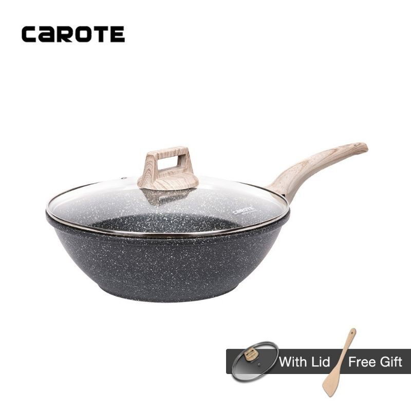 Carote Stirfry Wok with Lid 30cm / Wajan Panci Anti Lengket