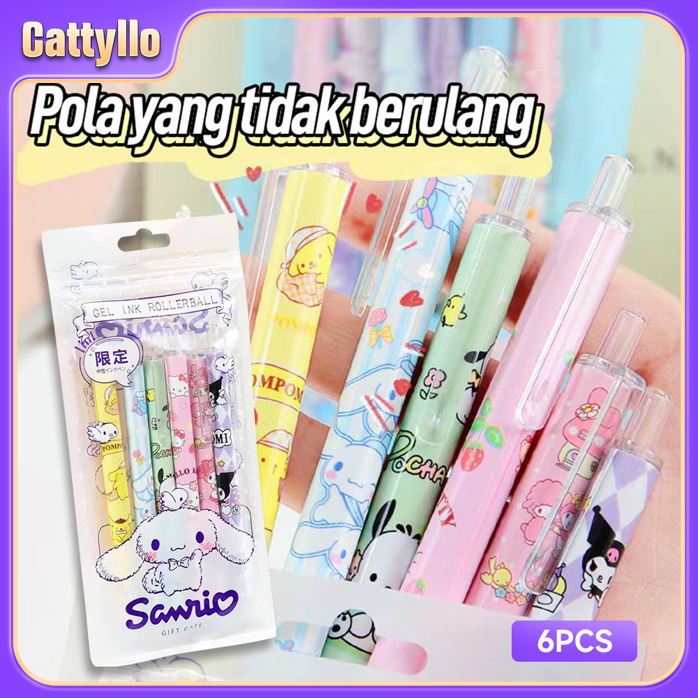 

Pulpen Gel Mekanik Gadis Kartun 0.5mm Hitam 6 Pcs Desain Kawaii Cocok untuk Siswa