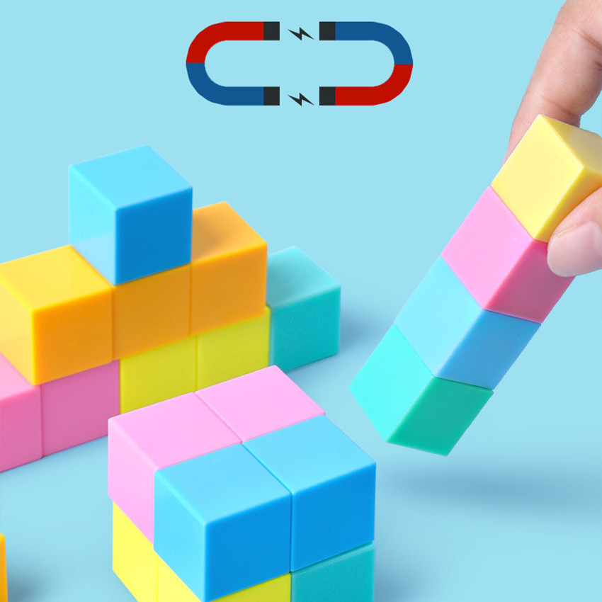 Magnetic Block Geometri Bangun Ruang Matematika Magnet Kotak Kubus Activity Learning Cube Mainan