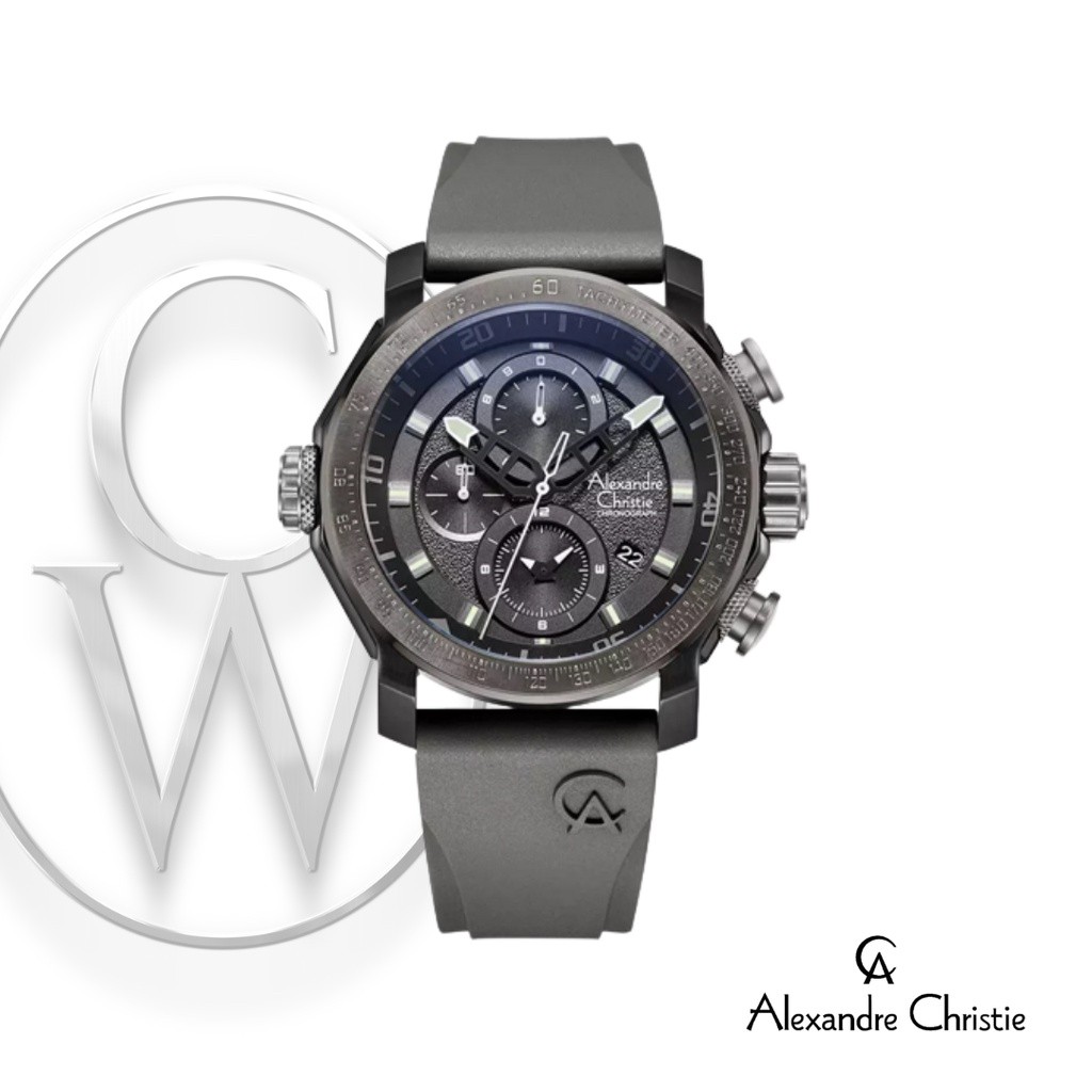 Jam Tangan Pria ALEXANDRE CHRISTIE AC 6565 MCREPBA Karet ORIGINAL