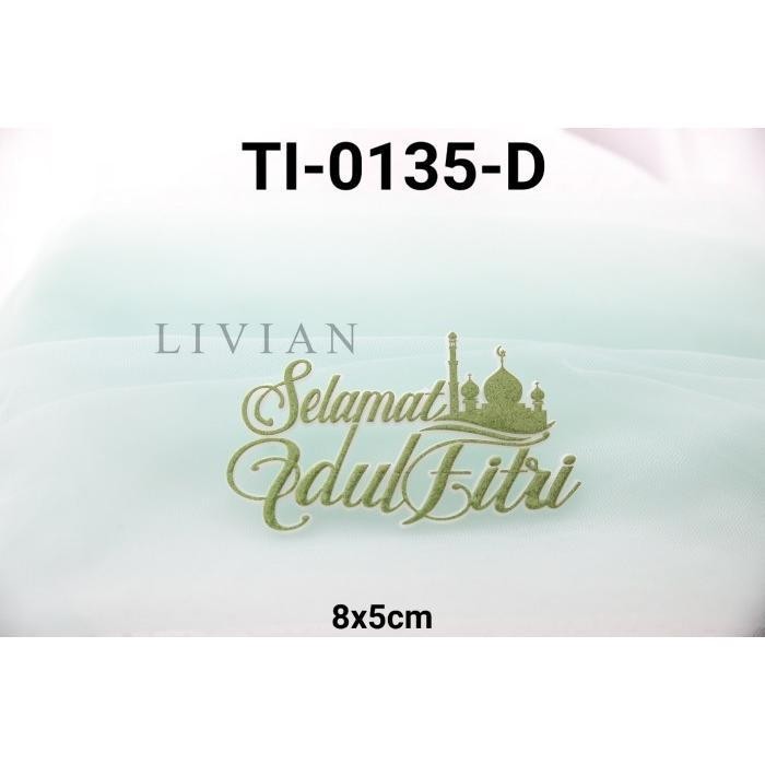 

lv GR-TI-0135 Cake topper kue tulisan idul fitri lebaran tempel masjid - TI-0135-A EMAS