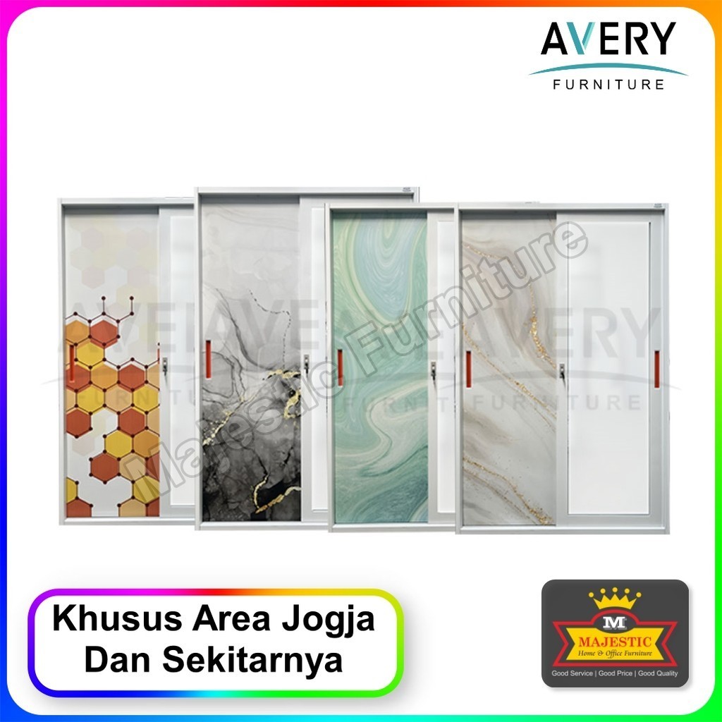Lemari Pakaian Besi Sliding 2 Pintu - Avery HSL 1200 - Jogja