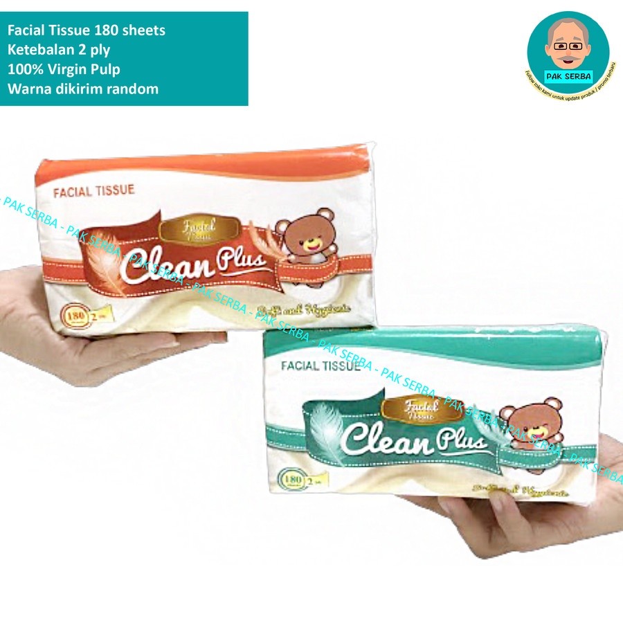 Clean Plus Facial Tissue 180 sheets 250 sheets / Tisu Wajah