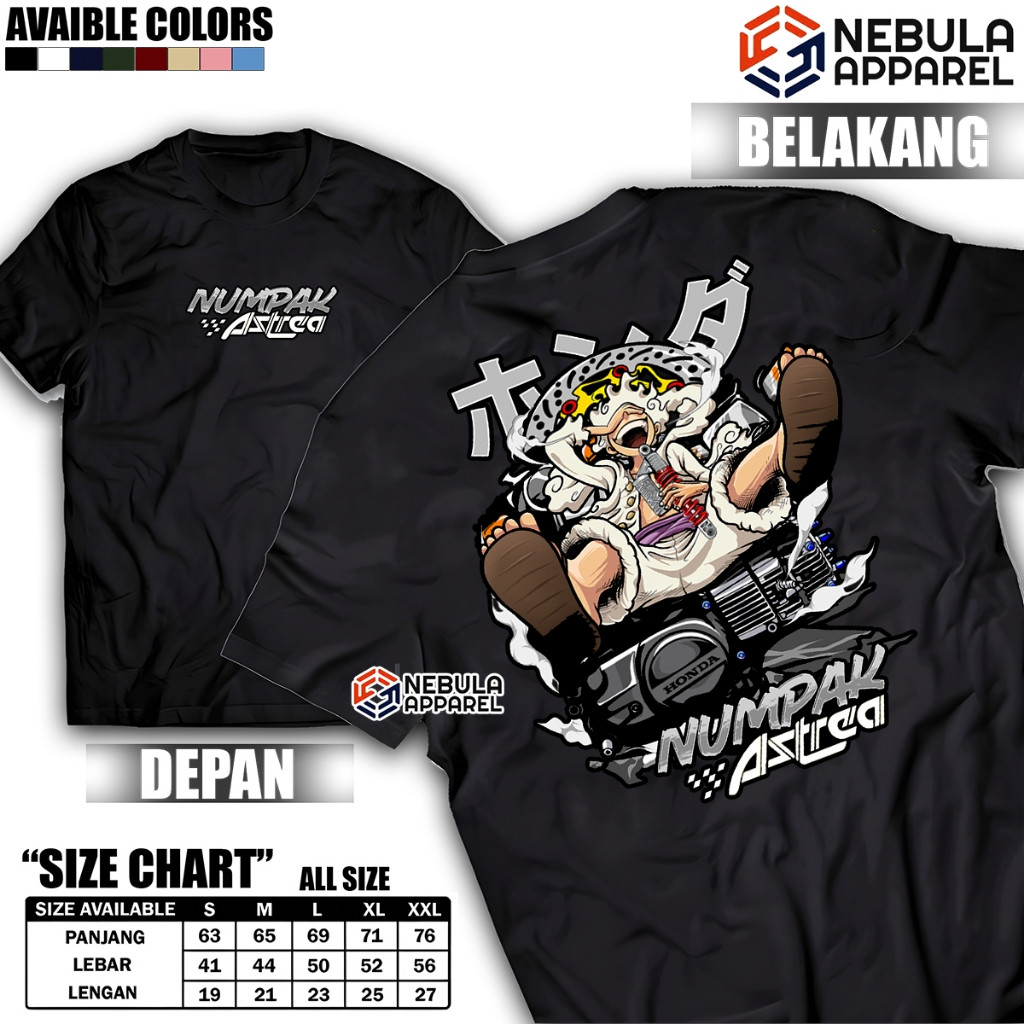 Baju Kaos Atasan Pria Wanita Numpak Motor Sunmori Astrea Honda Prima Distro Original Murah Keren Bah