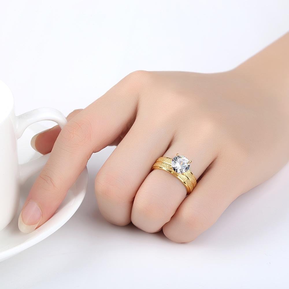 Cincin Pasir Asli Ori Titanium Lapis Emas Pria Dan Wanita Terbaru Anti Karat Dan Luntur COD Gold Rin