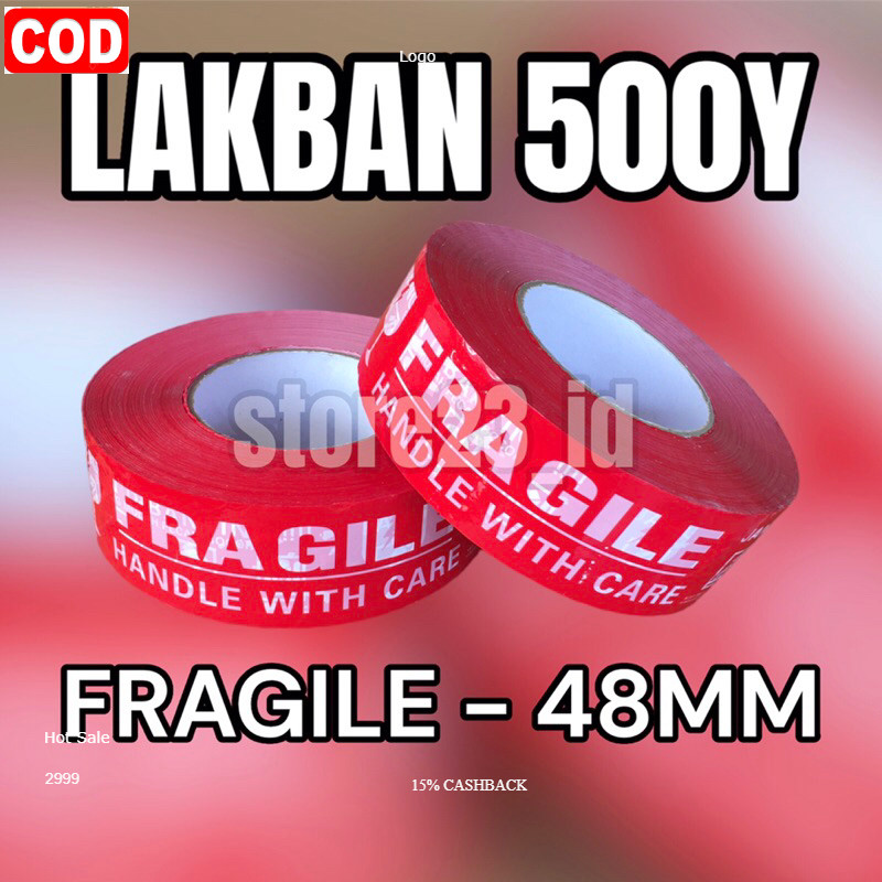 

ISOLASI FRAGILE 48MM X 500Y / LAKBAN FRAGILE 48MM X 500YARD / LAKBAN FRAGILE JUMBO 48 MM X 500 Y