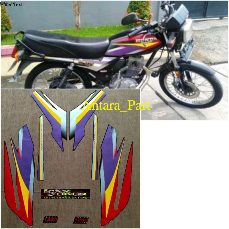 Stripping Stiker Sticker list lis let polet pleret Striping Original Honda GL Max hitam Lis merah un