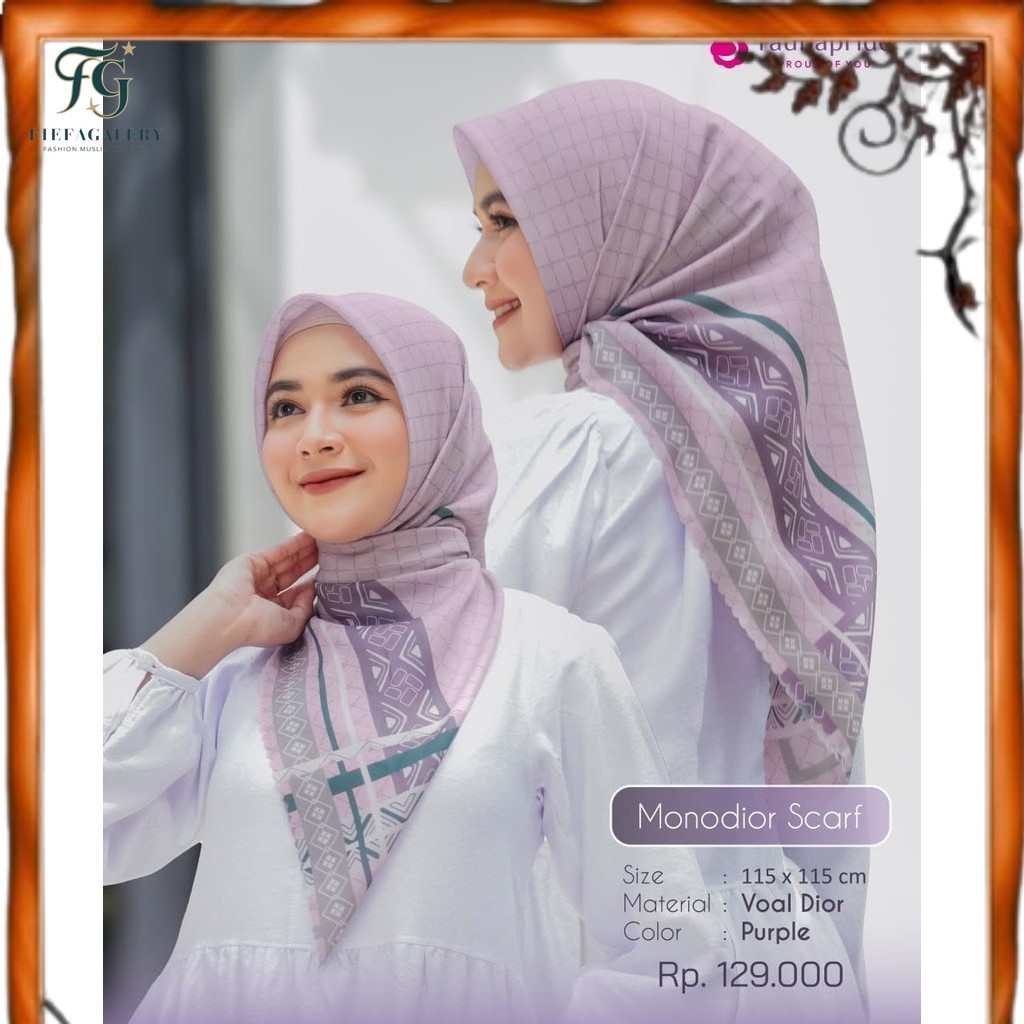 (Fg)Rauna Hijab Terbaru/ Hijab Segi Empat Monodior Scarf By Rauna Original/Murah Berkualitas/Premium
